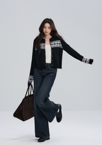 Midnight Stripe Fair Isle Cardigan - COPPING THREADS - CHICISLAND