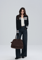 Midnight Stripe Fair Isle Cardigan - COPPING THREADS - CHICISLAND