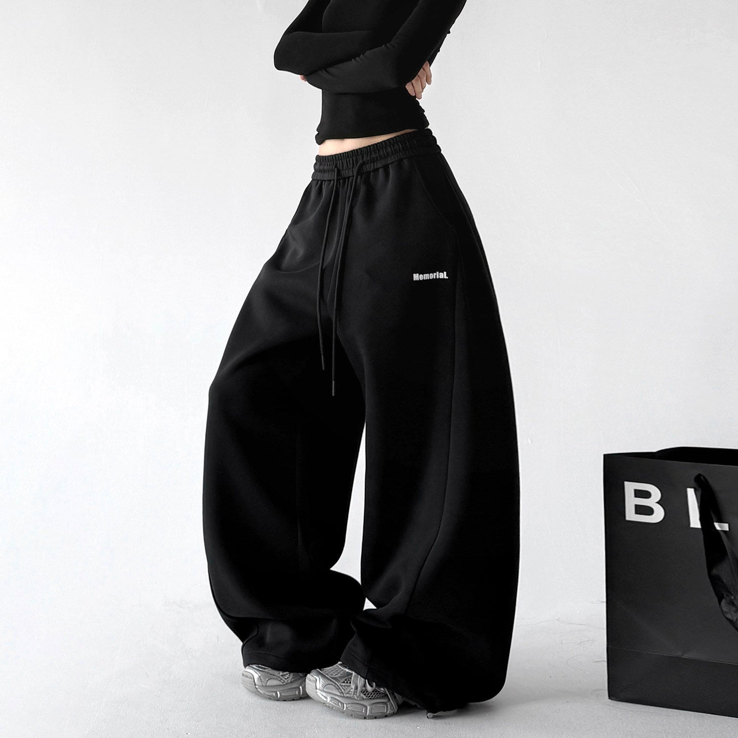 Minimal-Logo Curved-Leg Sweatpants - CT2695 - COPPING THREADS - CT ORIGINALS