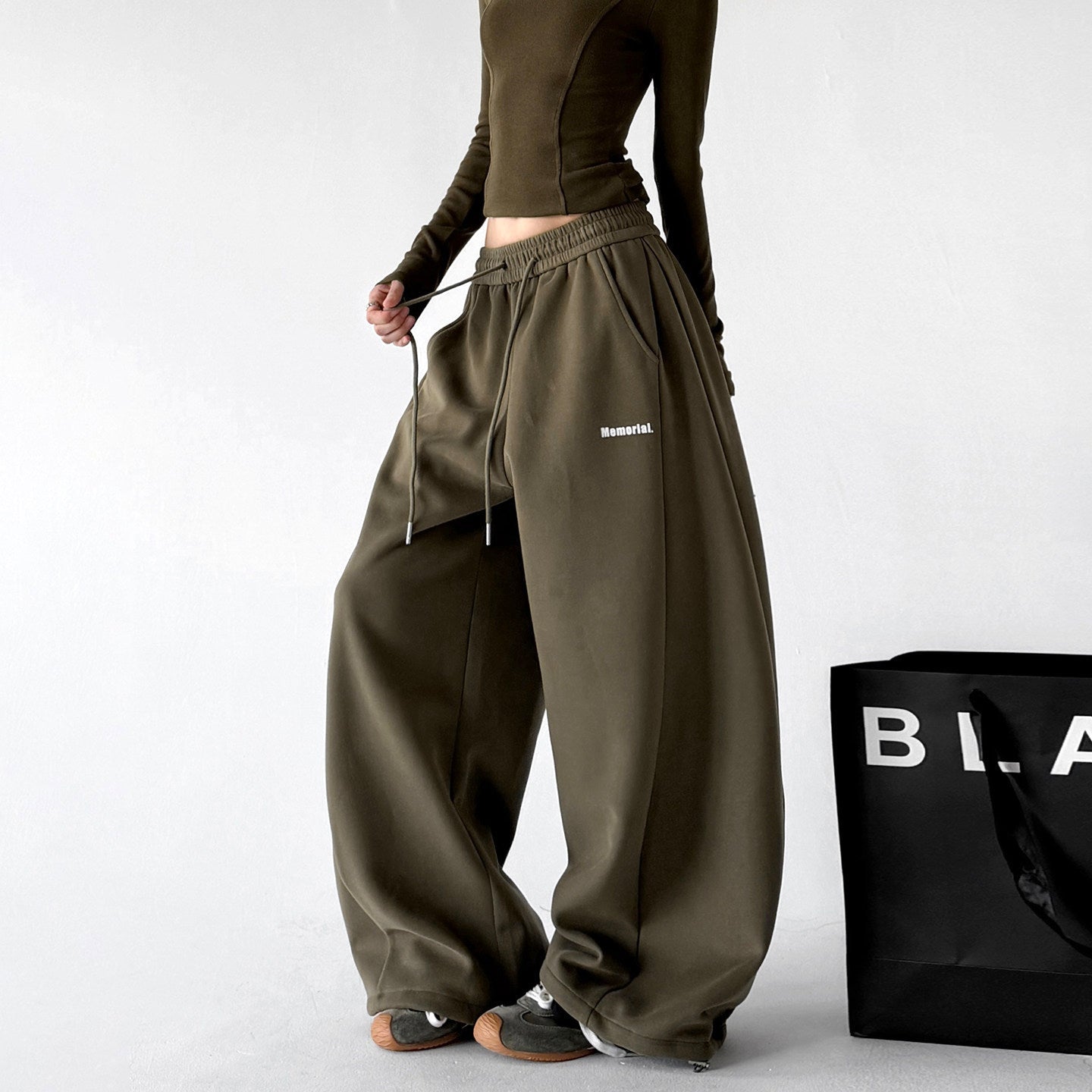 Minimal-Logo Curved-Leg Sweatpants - CT2695 - COPPING THREADS - CT ORIGINALS