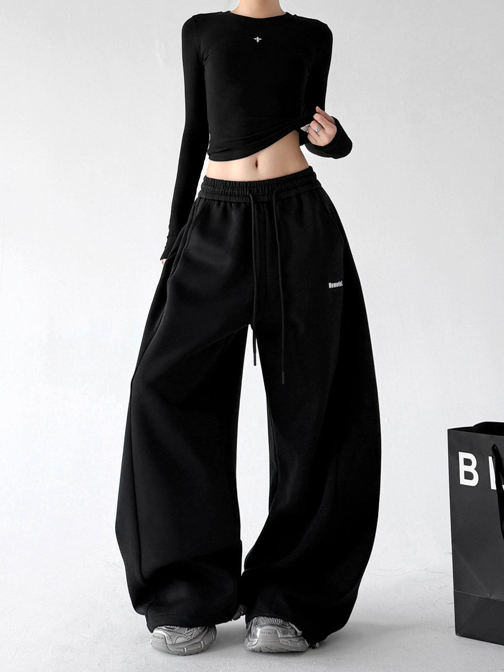 Minimal-Logo Curved-Leg Sweatpants - CT2695 - COPPING THREADS - CT ORIGINALS