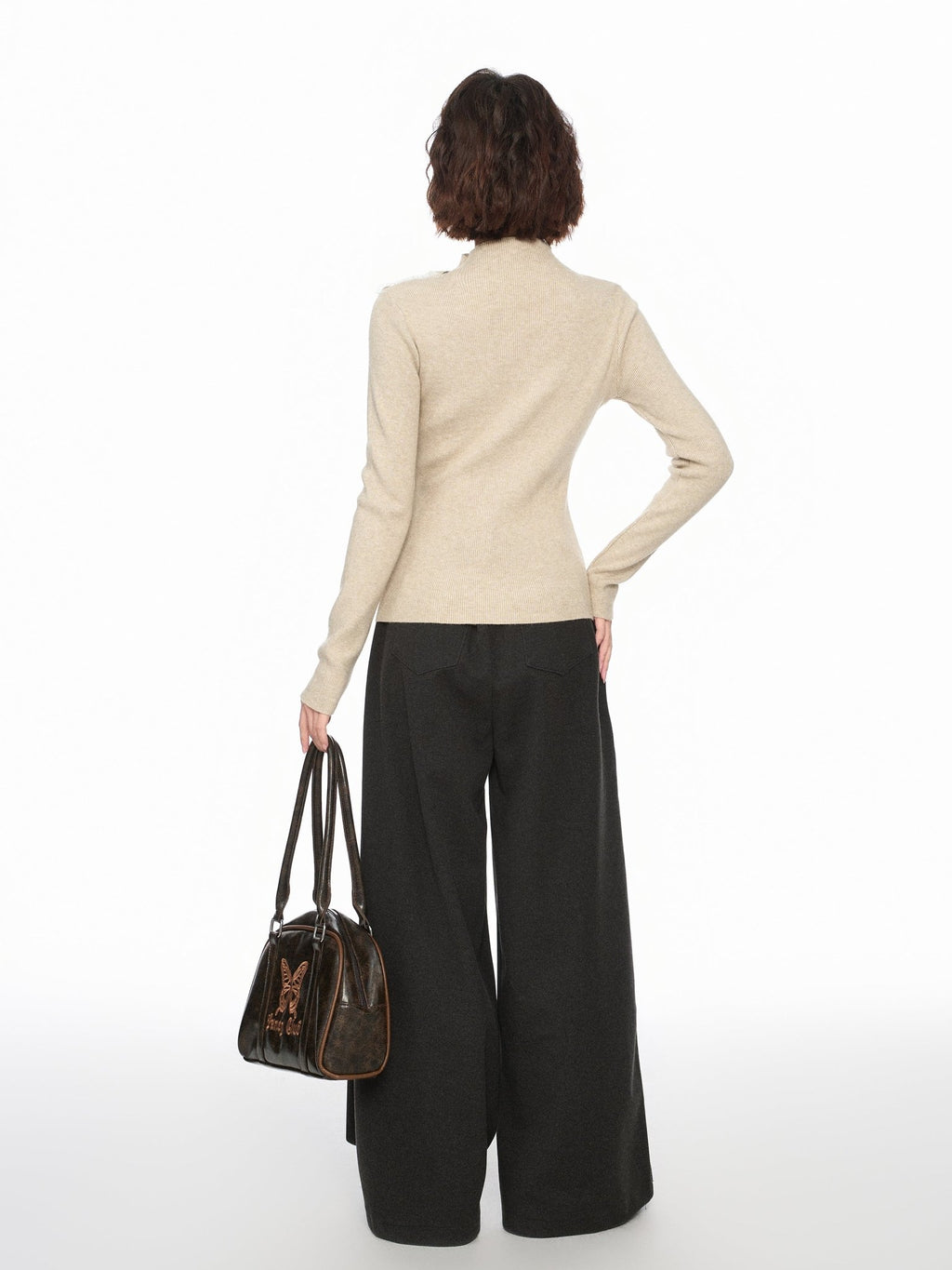 Mock Neck Cutout Bow - Tie Layering Top - COPPING THREADS - CT Select