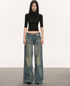 Mock Neck Fitted Half Sleeve Tee - COPPING THREADS - Anna Aneae