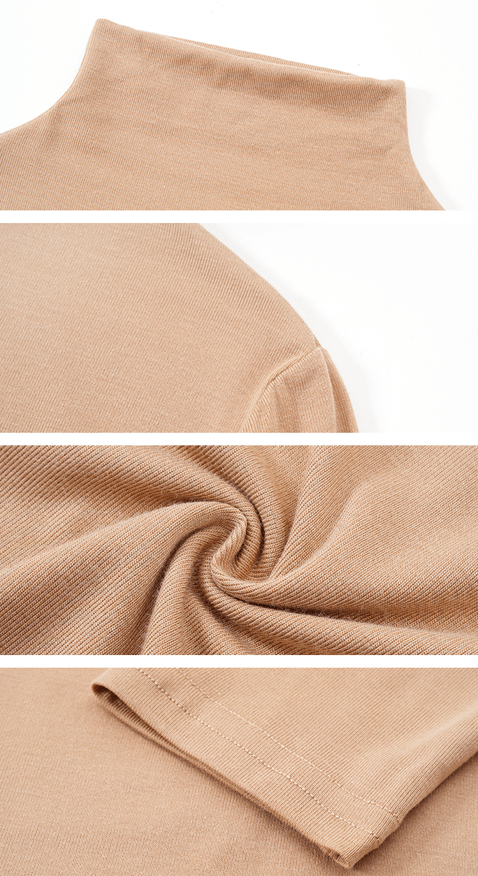 Mock Neck Fitted Half Sleeve Tee - COPPING THREADS - Anna Aneae