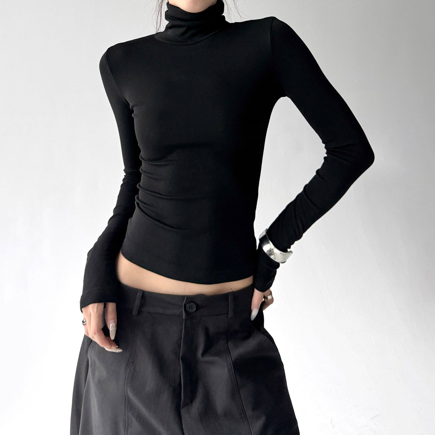 Mock-Neck Long-Sleeve Top - CT5177 - COPPING THREADS - CT ORIGINALS