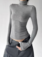 Mock-Neck Long-Sleeve Top - CT5177 - COPPING THREADS - CT ORIGINALS