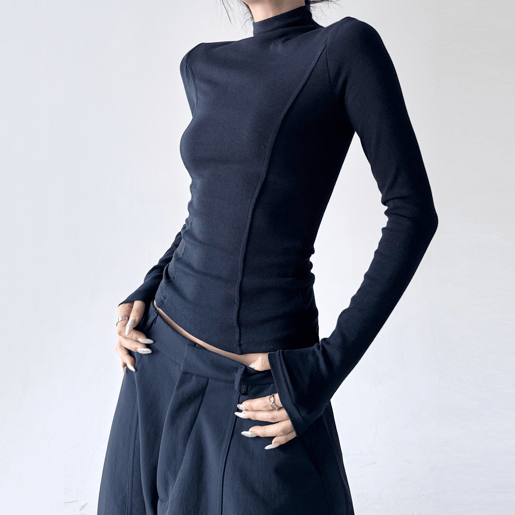 Mock Neck Slim Fit Long Sleeve Top - CT5161 - COPPING THREADS - CT Select