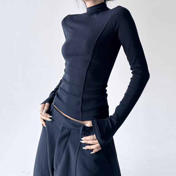 Mock Neck Slim Fit Long Sleeve Top - CT5161 - COPPING THREADS - CT Select