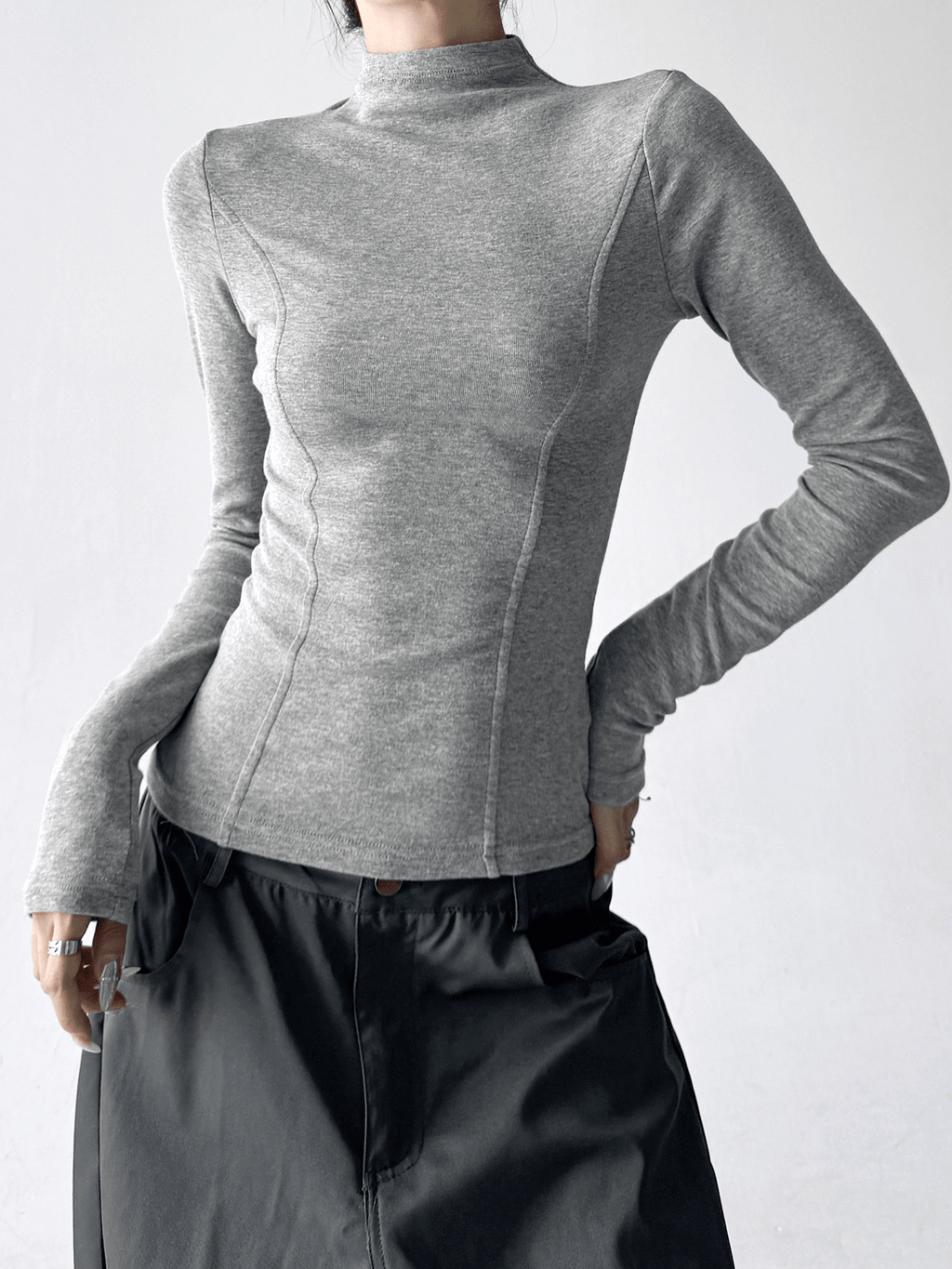 Mock Neck Slim Fit Long Sleeve Top - CT5161 - COPPING THREADS - CT Select