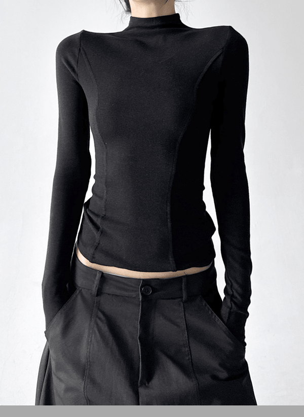 Mock Neck Slim Fit Long Sleeve Top - CT5161 - COPPING THREADS - CT Select