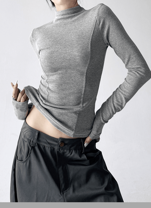 Mock Neck Slim Fit Long Sleeve Top - CT5161 - COPPING THREADS - CT Select