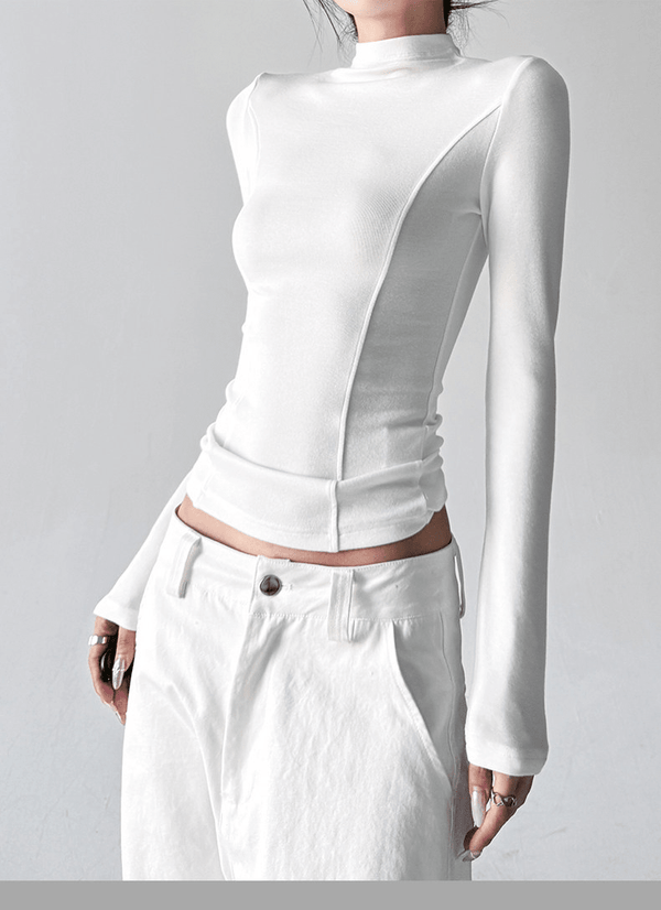 Mock Neck Slim Fit Long Sleeve Top - CT5161 - COPPING THREADS - CT Select