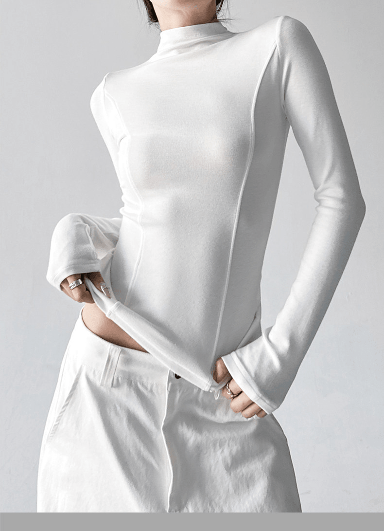 Mock Neck Slim Fit Long Sleeve Top - CT5161 - COPPING THREADS - CT Select
