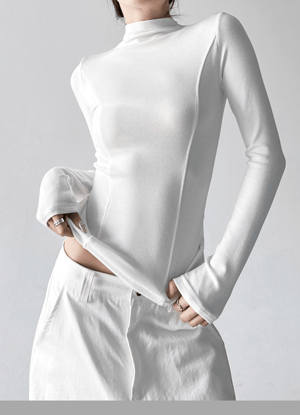 Mock Neck Slim Fit Long Sleeve Top - CT5161 - COPPING THREADS - CT Select