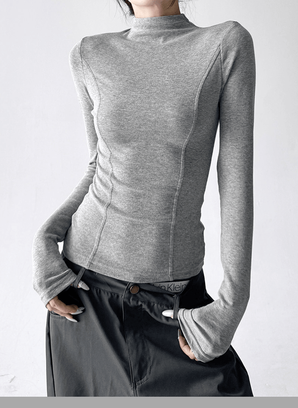 Mock Neck Slim Fit Long Sleeve Top - CT5161 - COPPING THREADS - CT Select