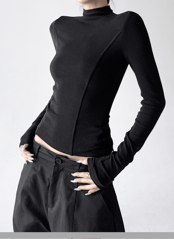 Mock Neck Slim Fit Long Sleeve Top - CT5161 - COPPING THREADS - CT Select