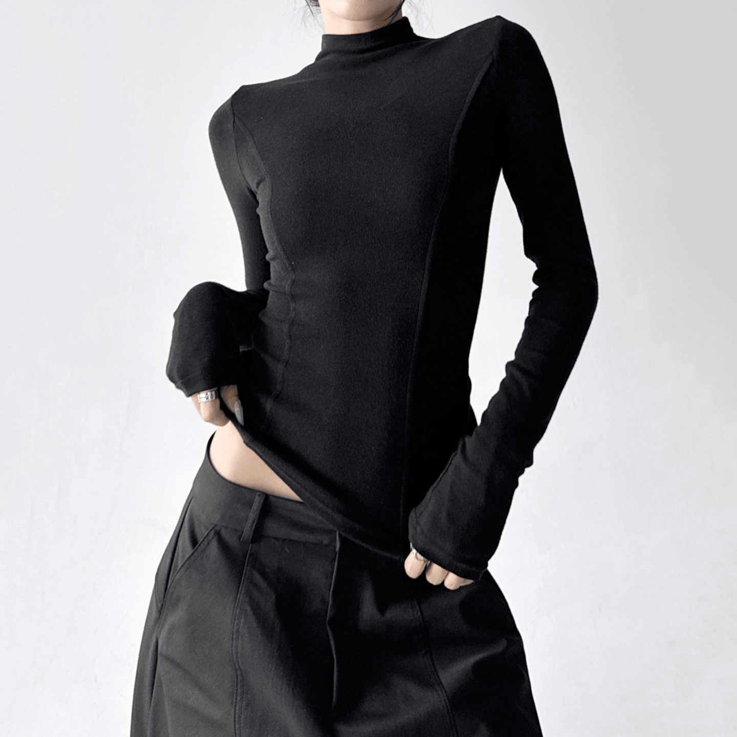 Mock Neck Slim Fit Long Sleeve Top - CT5161 - COPPING THREADS - CT Select