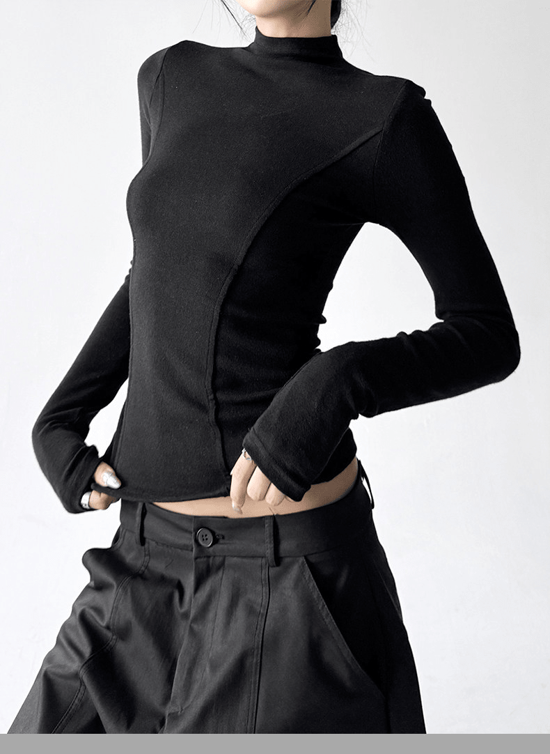 Mock Neck Slim Fit Long Sleeve Top - CT5161 - COPPING THREADS - CT Select