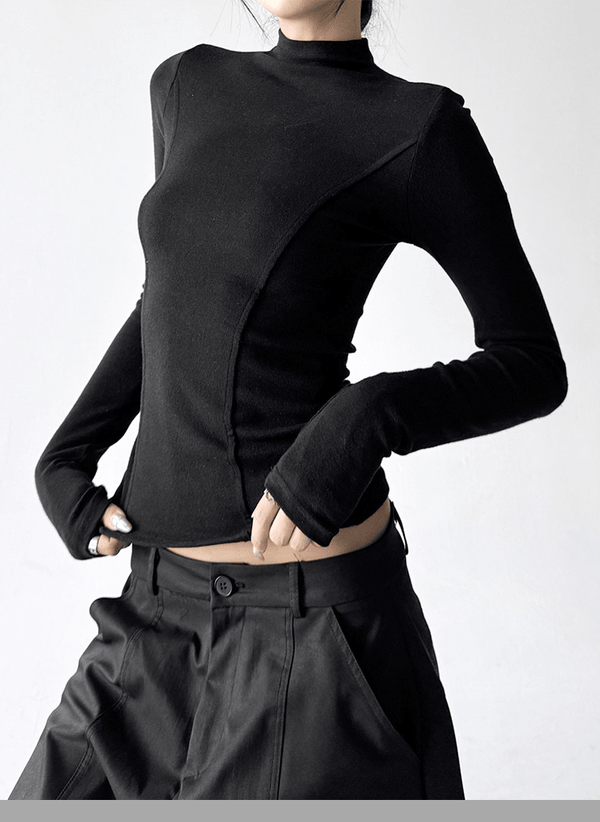 Mock Neck Slim Fit Long Sleeve Top - CT5161 - COPPING THREADS - CT Select