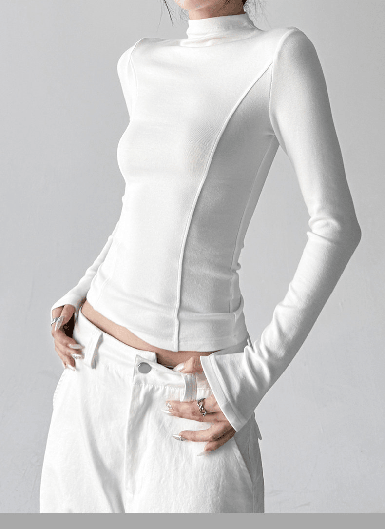 Mock Neck Slim Fit Long Sleeve Top - CT5161 - COPPING THREADS - CT Select