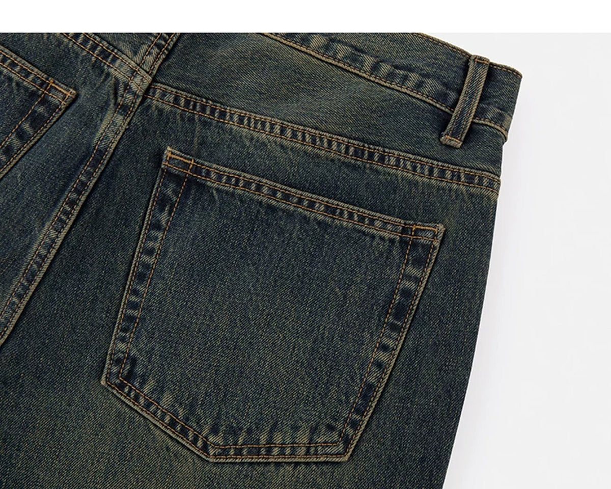 Mud-Wash Flared Jeans - COPPING THREADS - IDLT