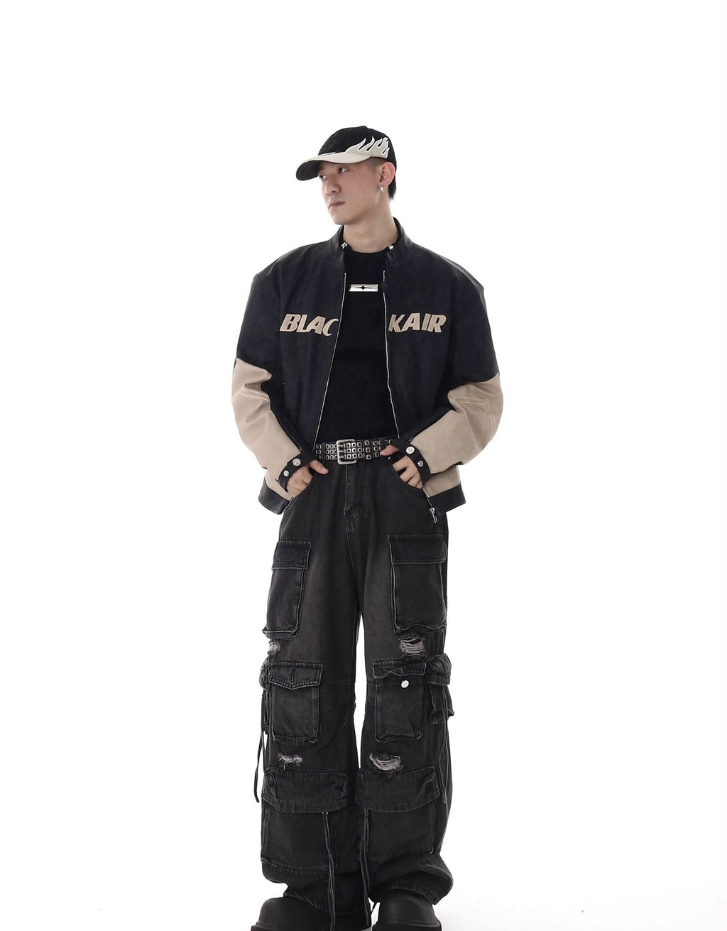 Multi - Pocket Heavy - Washed Ripped Denim Cargo Pants - COPPING THREADS - CHICISLAND
