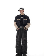 Multi - Pocket Heavy - Washed Ripped Denim Cargo Pants - COPPING THREADS - CHICISLAND