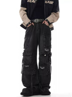 Multi - Pocket Heavy - Washed Ripped Denim Cargo Pants - COPPING THREADS - CHICISLAND