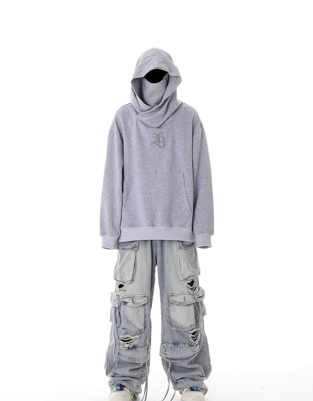 Multi - Pocket Heavy - Washed Ripped Denim Cargo Pants - COPPING THREADS - CHICISLAND