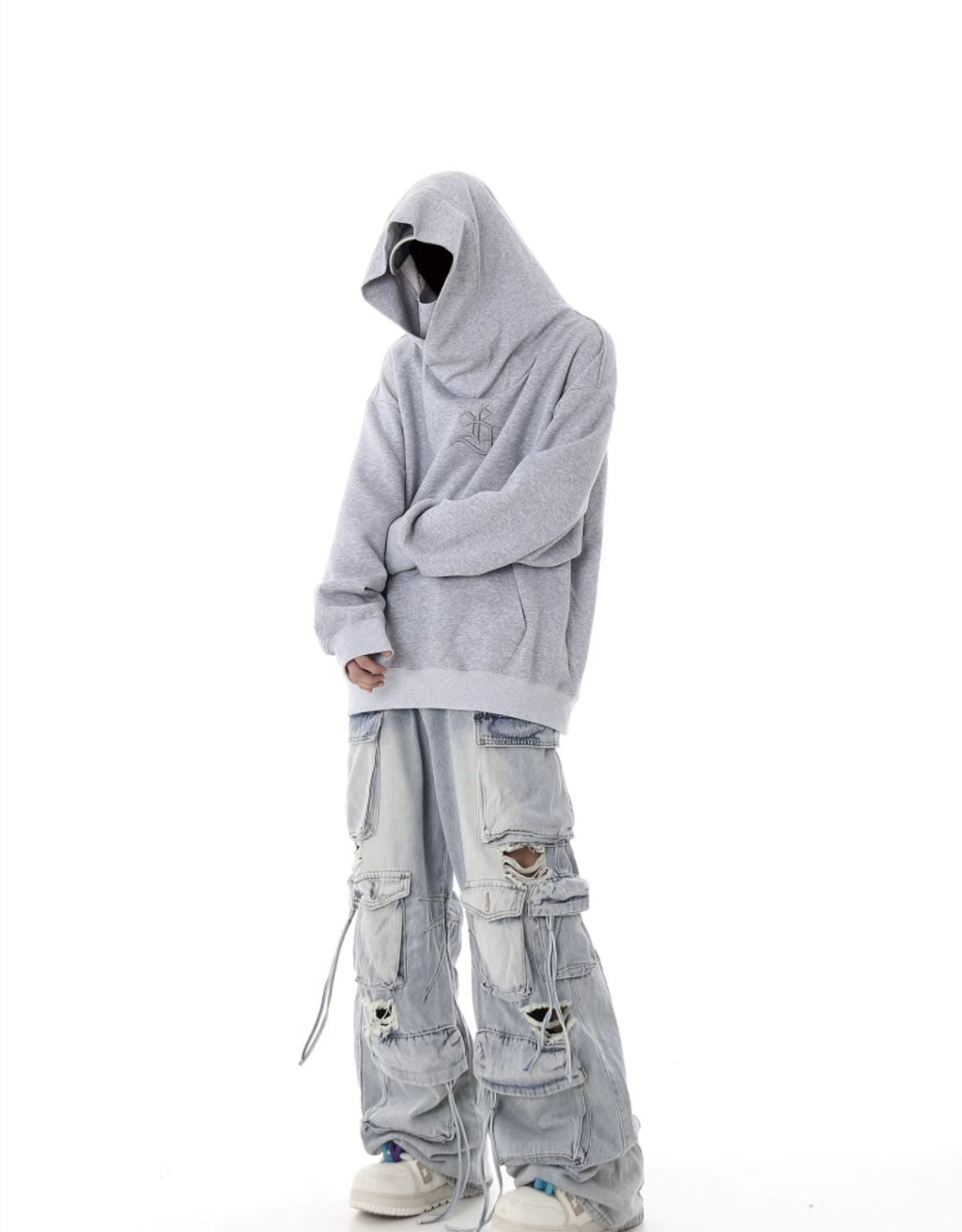Multi - Pocket Heavy - Washed Ripped Denim Cargo Pants - COPPING THREADS - CHICISLAND