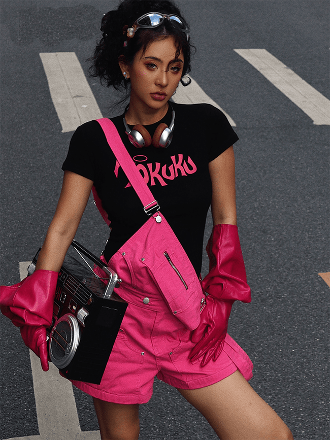 Multi - Pocket Utility Bib Romper Shorts - COPPING THREADS - Yokuku Hover Image