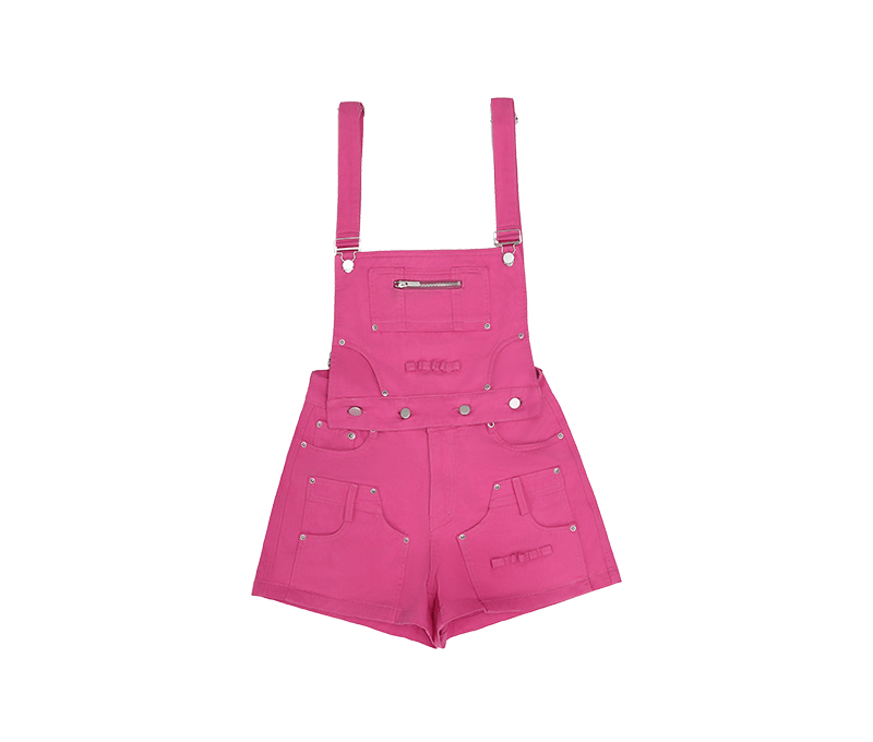 Multi - Pocket Utility Bib Romper Shorts - COPPING THREADS - Yokuku