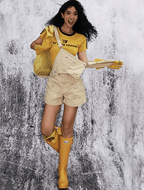 Multi - Pocket Utility Bib Romper Shorts - COPPING THREADS - Yokuku