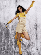 Multi - Pocket Utility Bib Romper Shorts - COPPING THREADS - Yokuku