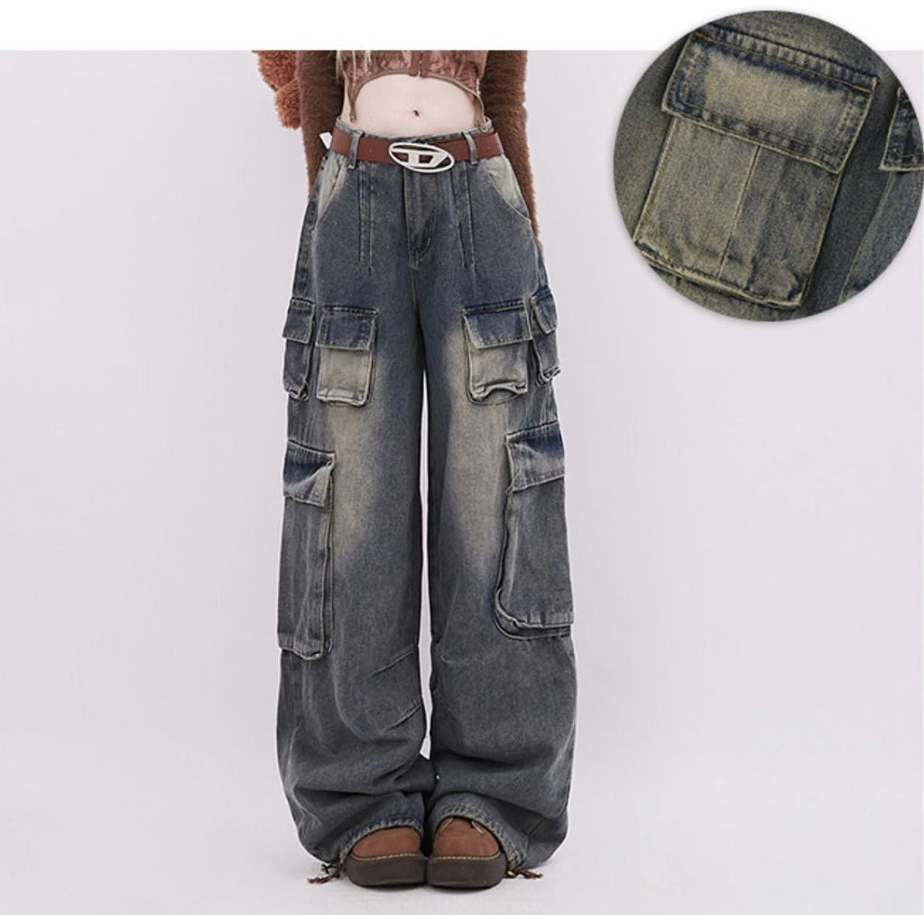 Multi - Pocket Wash Distressed Denim - COPPING THREADS - RAYOHOPP