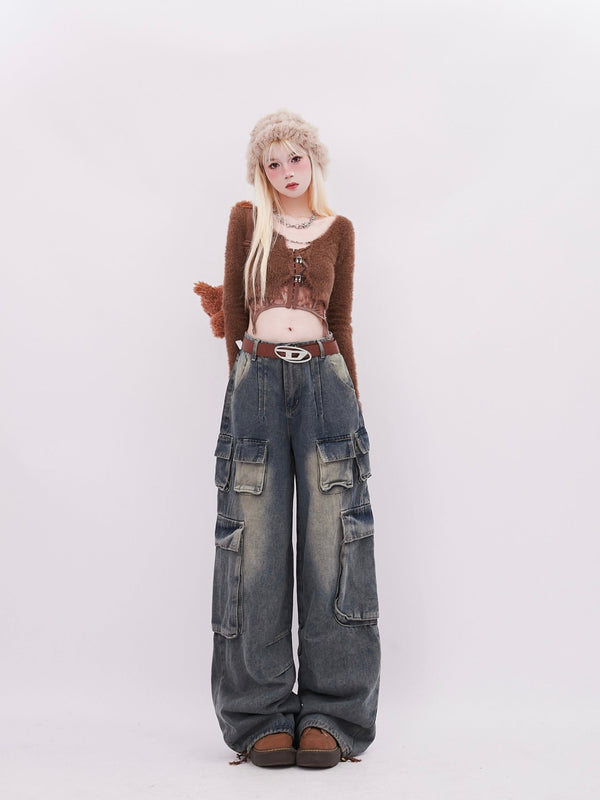 Multi - Pocket Wash Distressed Denim - COPPING THREADS - RAYOHOPP