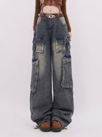 Multi - Pocket Wash Distressed Denim - COPPING THREADS - RAYOHOPP