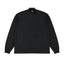 IDLT mock neck long sleeve top, black front.