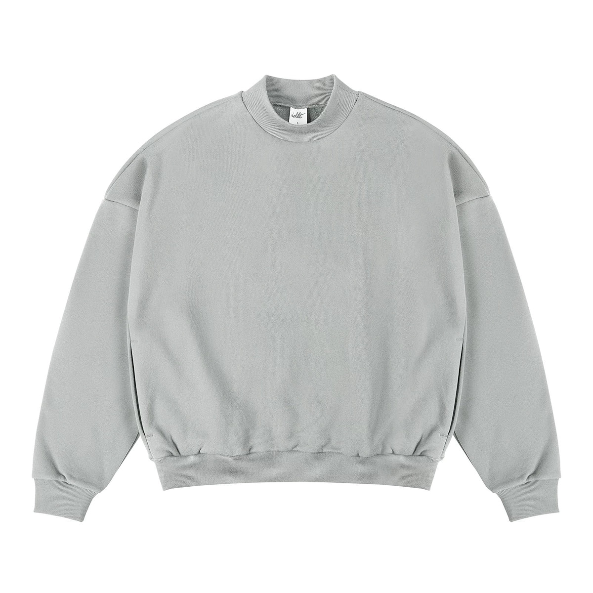 IDLT sweatshirt, light gray front.
