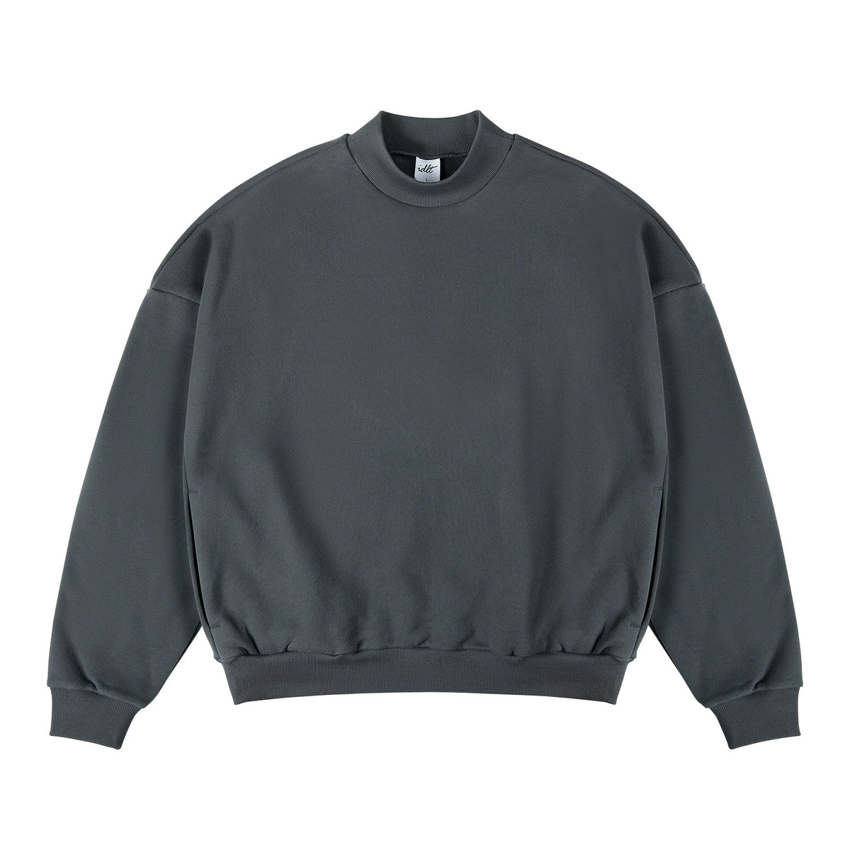 IDLT sweatshirt, dark gray front.