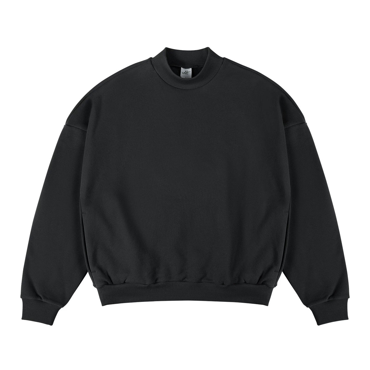 IDLT sweatshirt, black front.