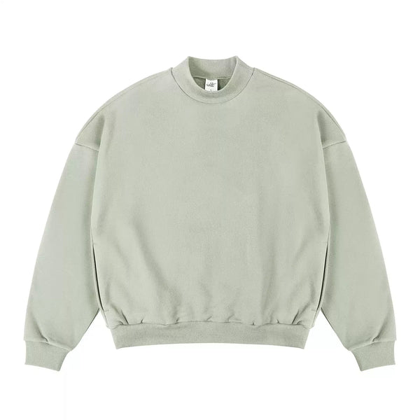 IDLT sweatshirt, sage green front.