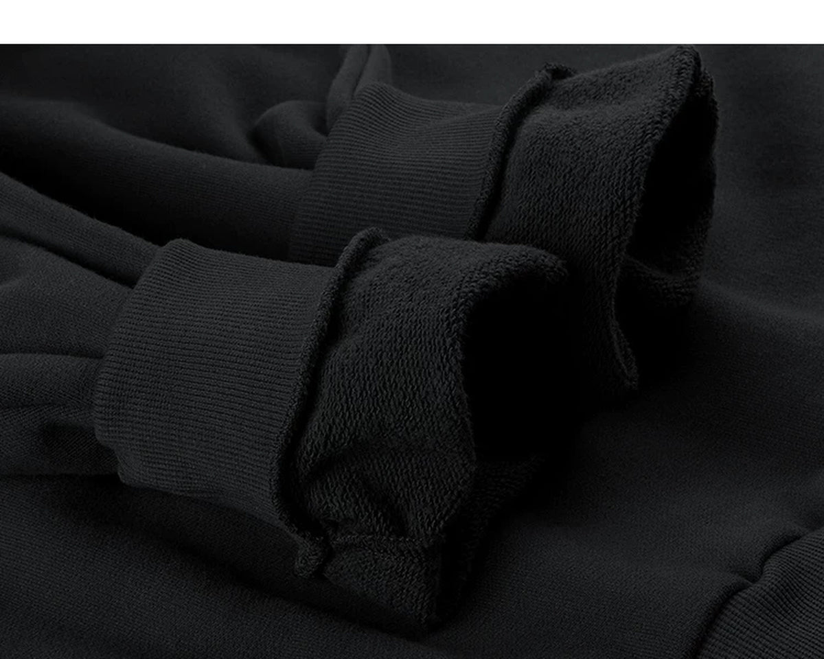 IDLT hoodie, black turned cuffs.