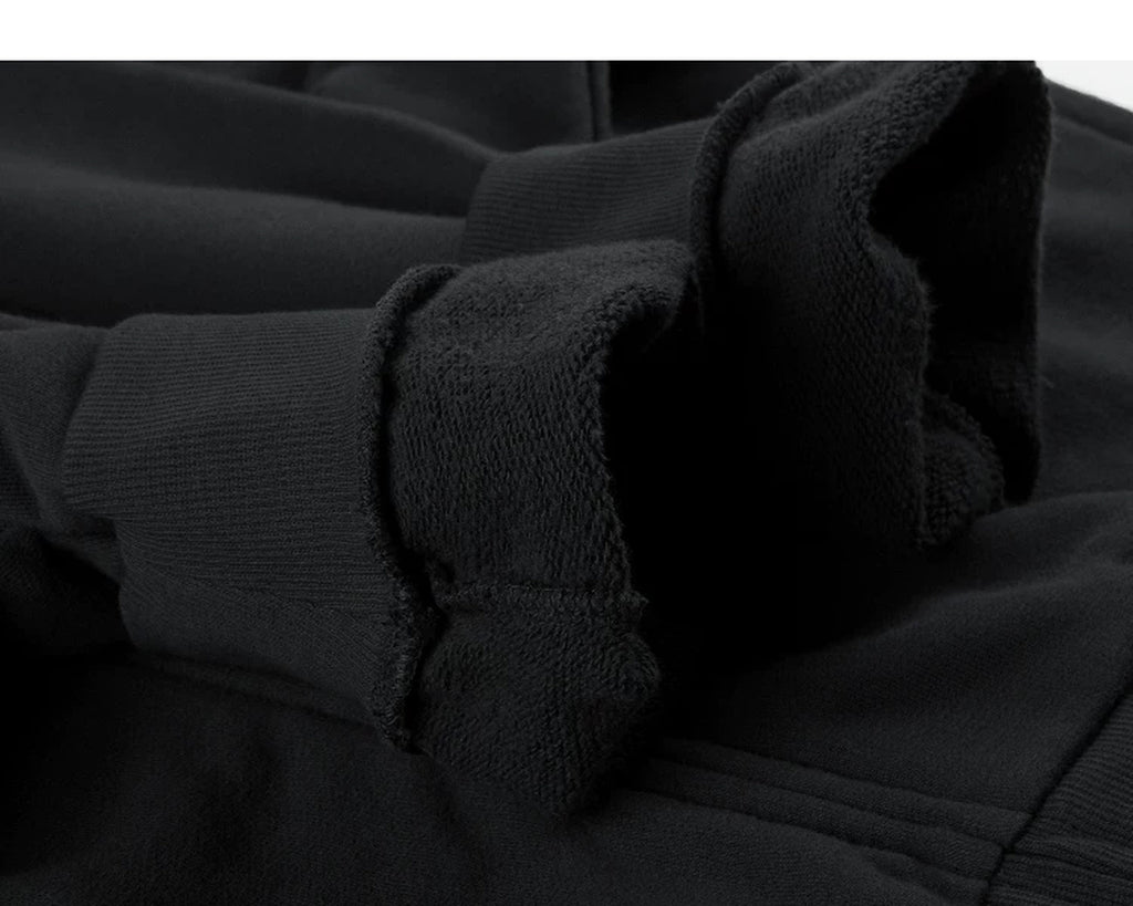 IDLT zip sweatshirt, black turned cuffs.