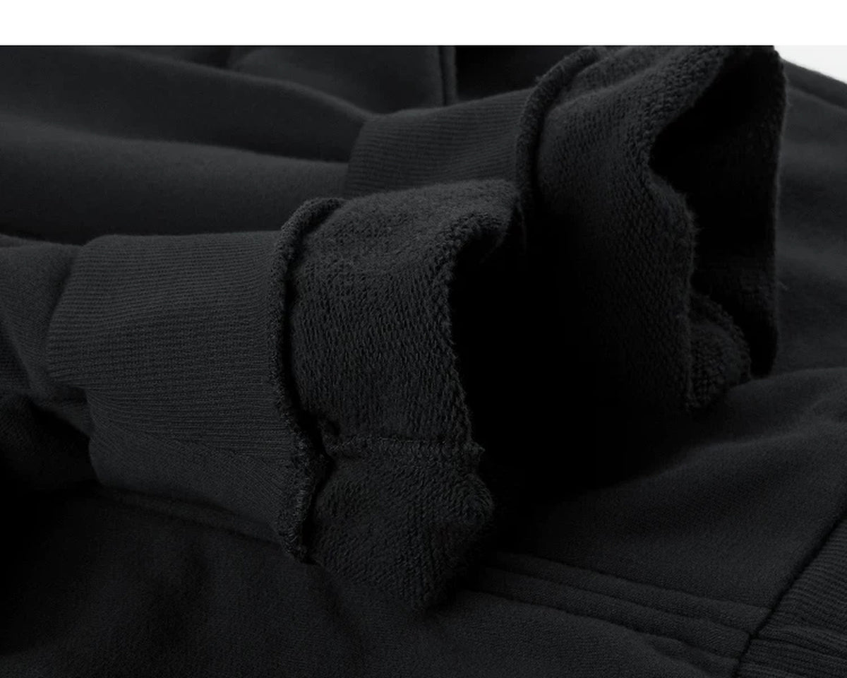 IDLT zip sweatshirt, black turned cuffs.