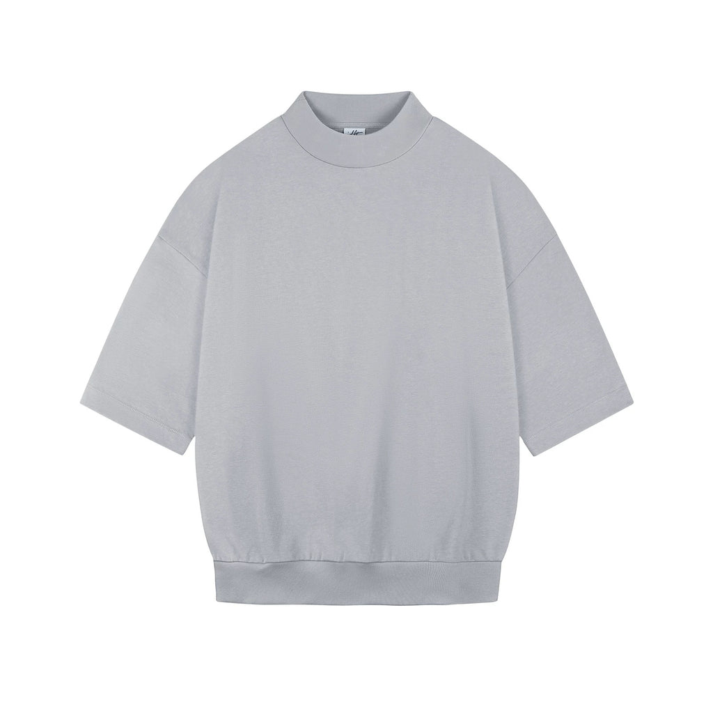 IDLT short sleeve sweatshirt, light gray front.