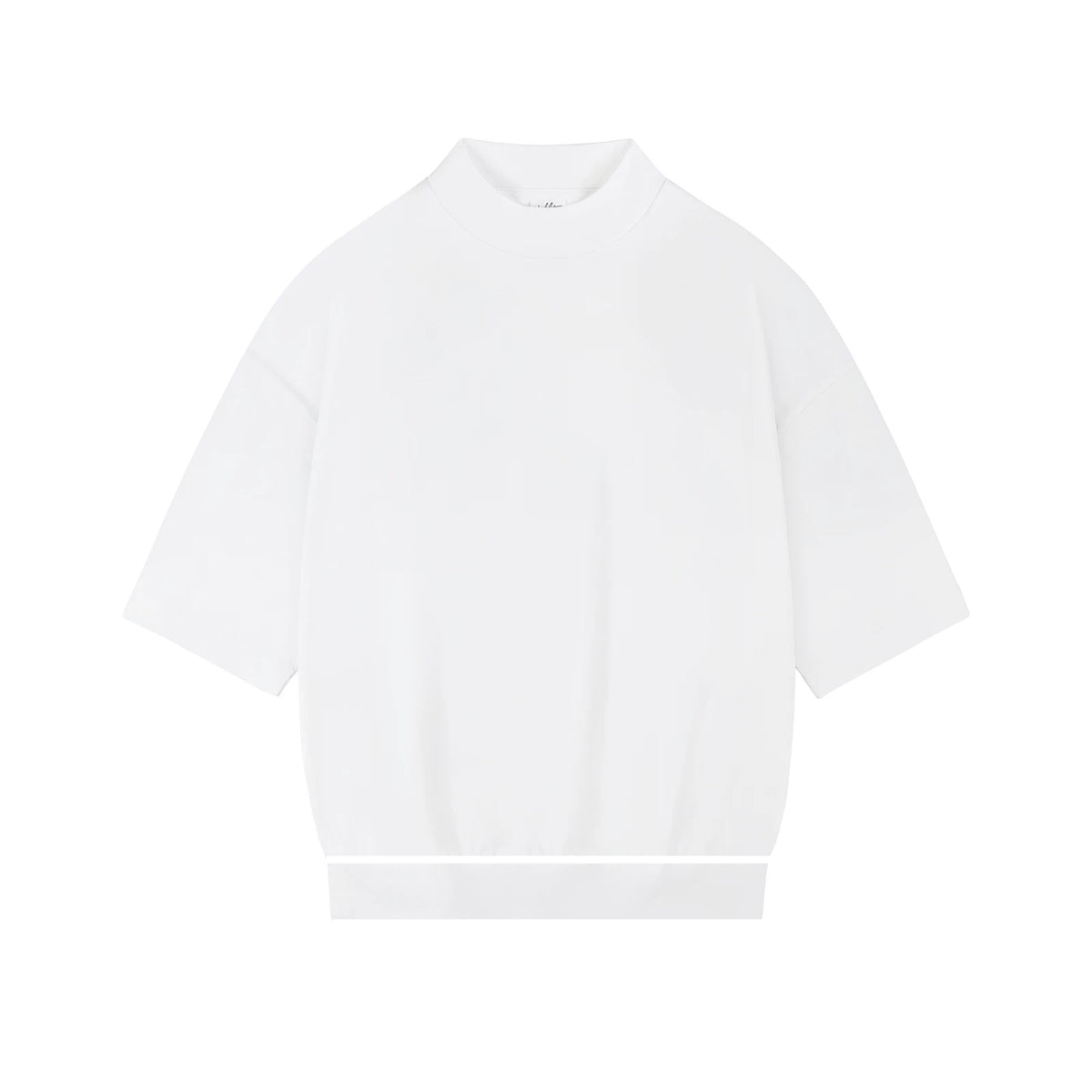 IDLT short sleeve sweatshirt, white front.