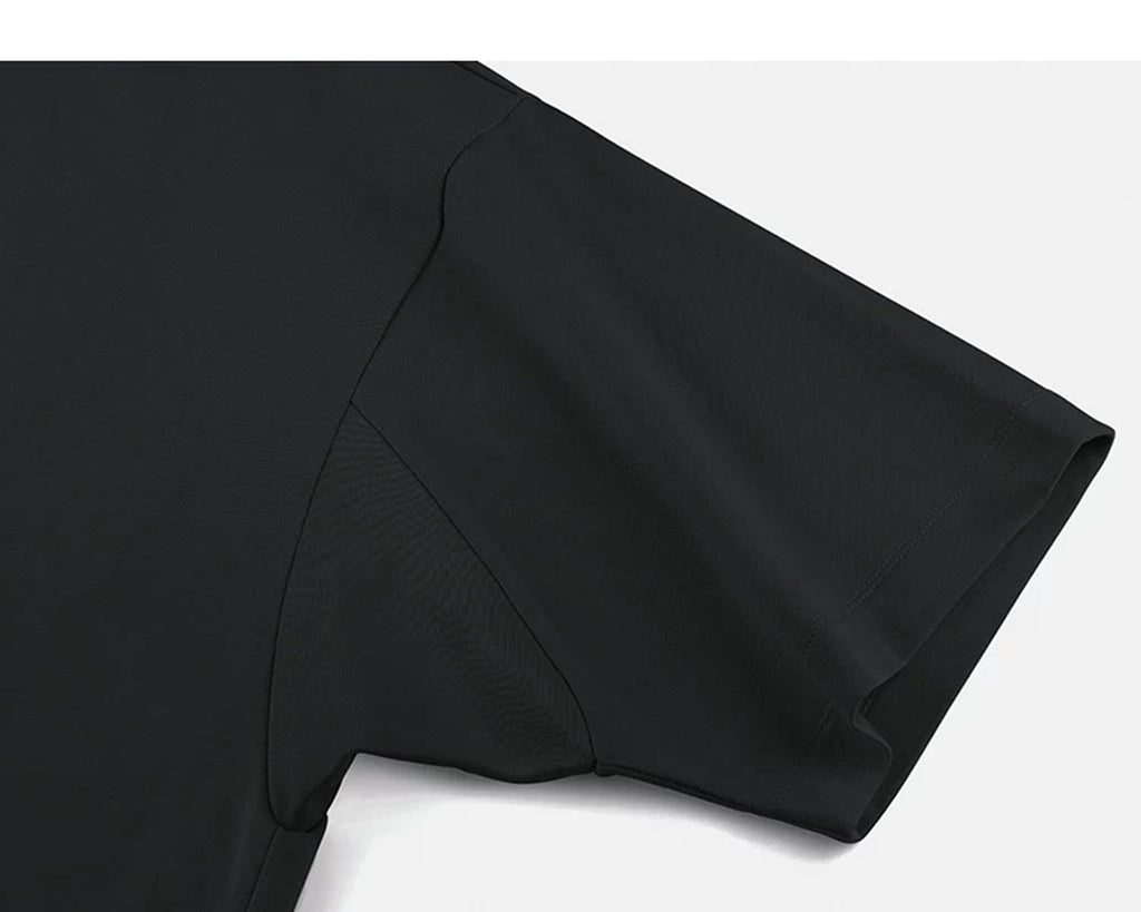 IDLT short sleeve sweatshirt, black sleeve.