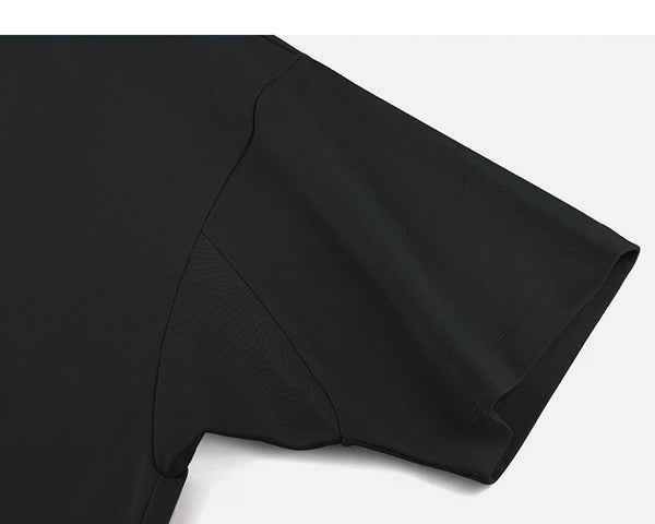 IDLT short sleeve sweatshirt, black sleeve.
