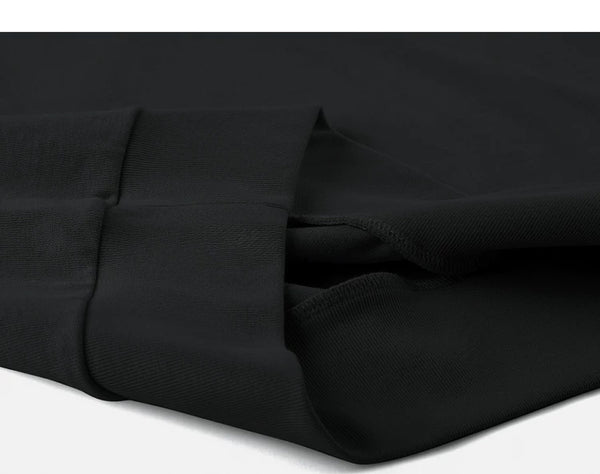 IDLT short sleeve sweatshirt, black folded hem.